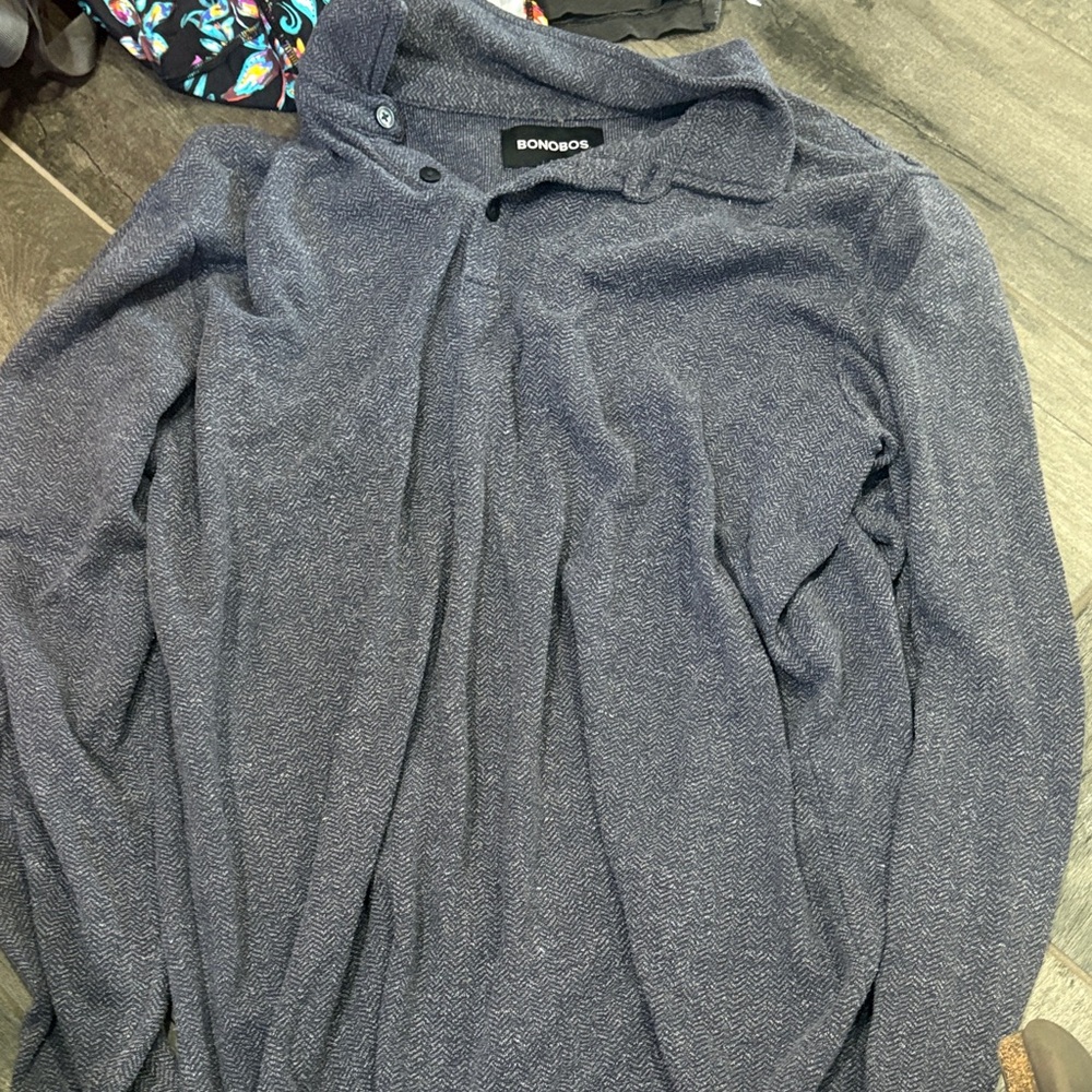 Bonobos Men's Charcoal Blue Cardigan size m